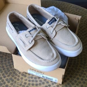 Boys Sperry boat shoes khaki size 12 GUC